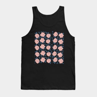 Pretty pink rose pattern Blck Tank Top